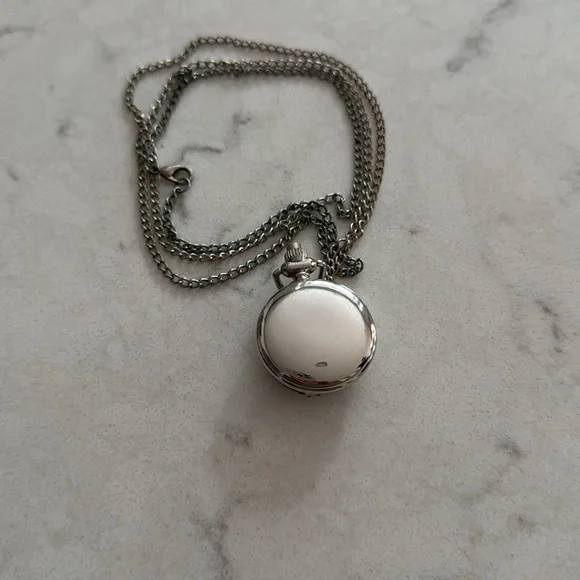 None | Jewelry | Vintage Style Locket Clock Necklace Floral | Poshmark